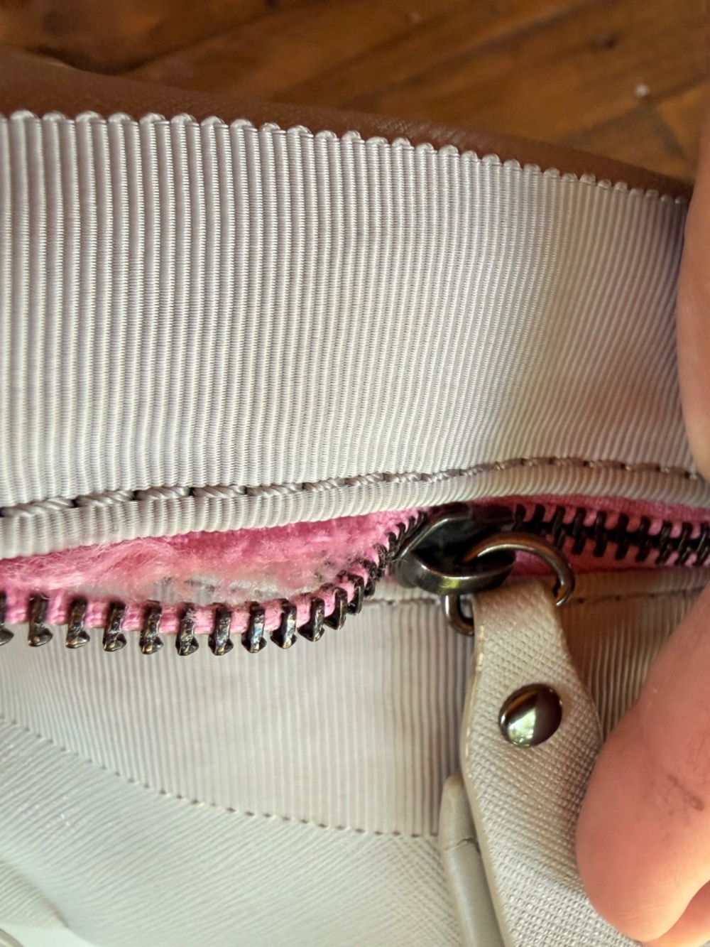 Lululemon Om For One Bag Cream Pink Plaid Lined Gym Tote Travel Bag - Picture 14 of 14